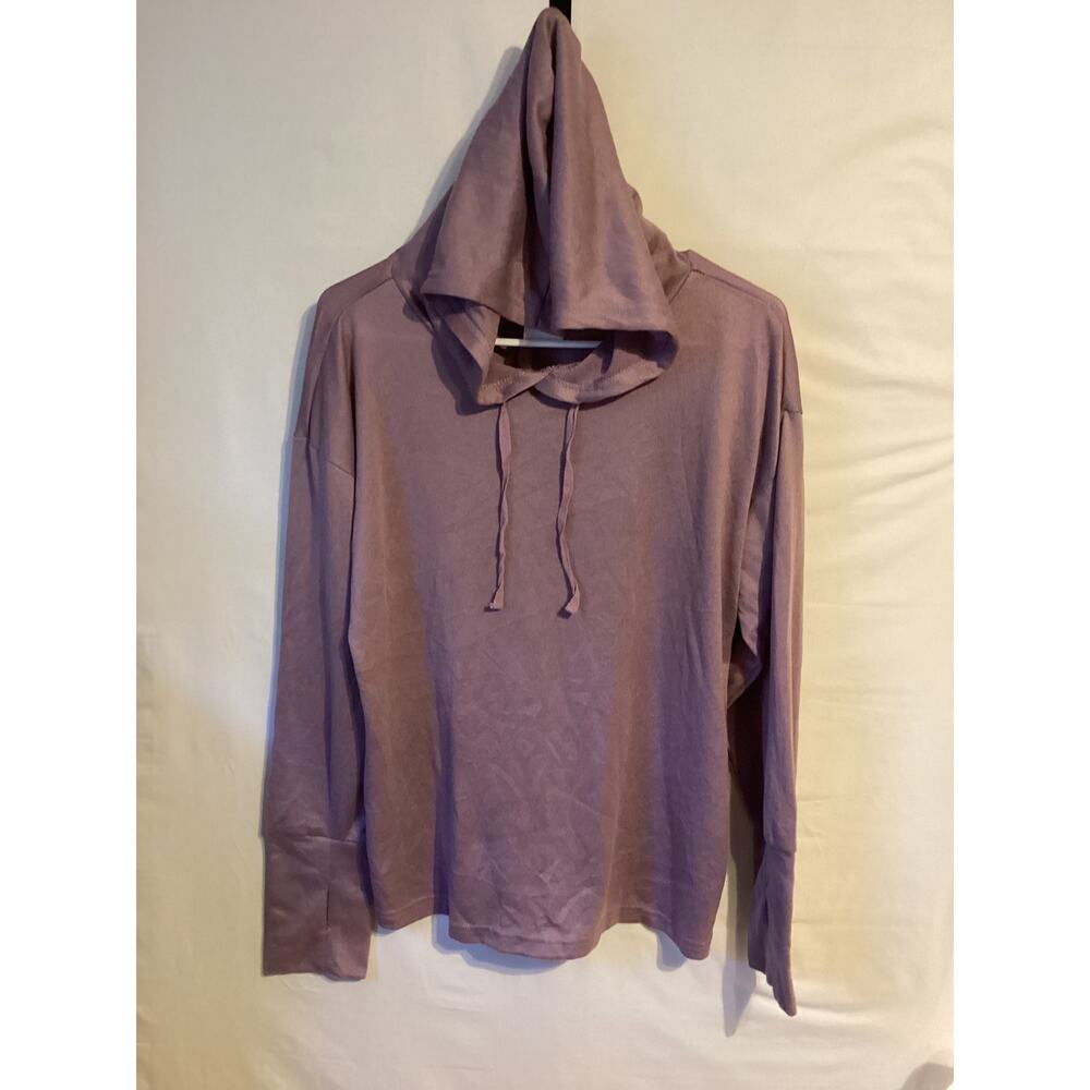 2436 NWOT Westloop Womens Long Sleeve Hooded Top Purple Size Medium